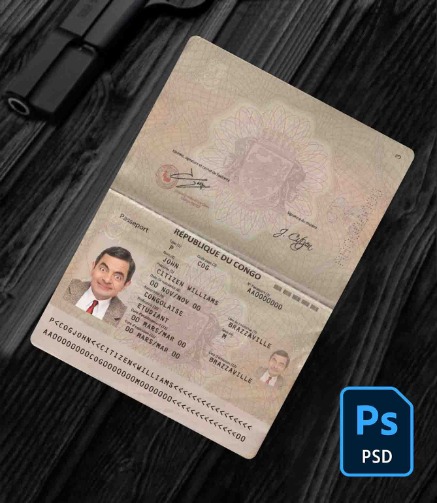 Congo passport (2014-present) PSD